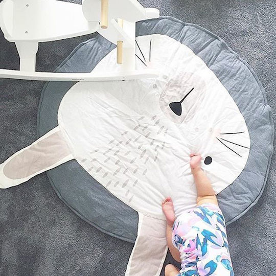 Kids Rug Gri Round with Diameter 34cm Thickness 70mm