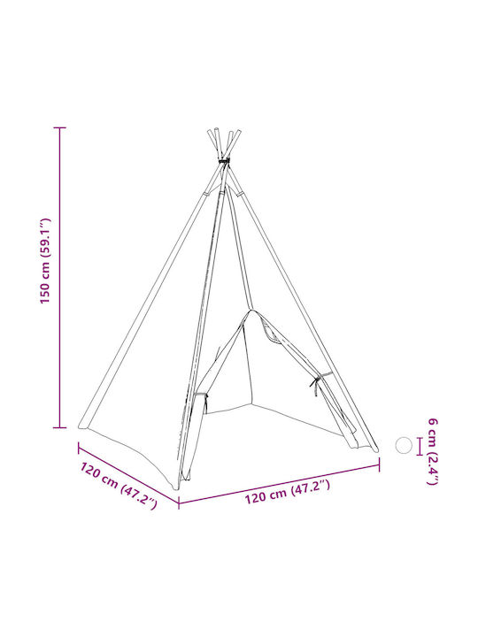 vidaXL Kids Indian Teepee Play Tent Orange