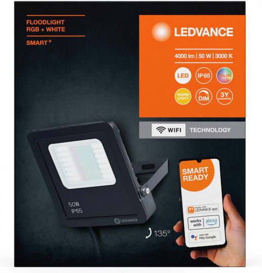 Ledvance Smart+ Waterproof LED Flood Light 50W Warm White 3000K WiFi IP65