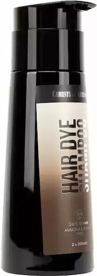 Hair Dye Shampoo 400ml – Dark Brown Easy Instant Grey Coverage Ideal for Men + Women