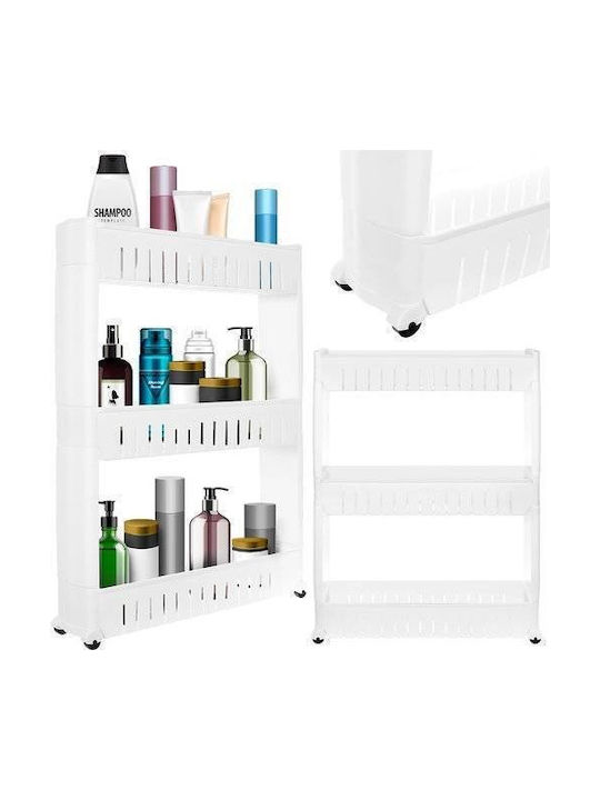 Troleu De Bucătărie Din Plastic Cu 3 Locuri Alb 54.5x12.5x72.5cm