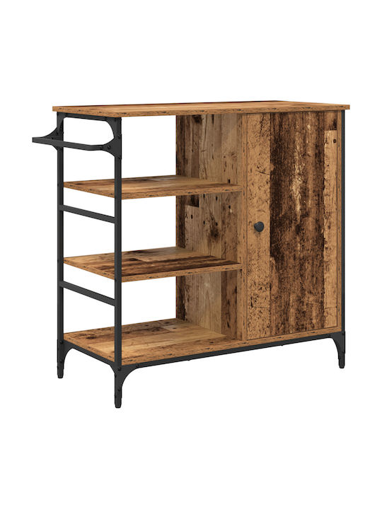 vidaXL Τρόλεϊ Κουζίνας Ξύλινο 4 Θέσεων Καφέ 84.5x38.5x87.5cm