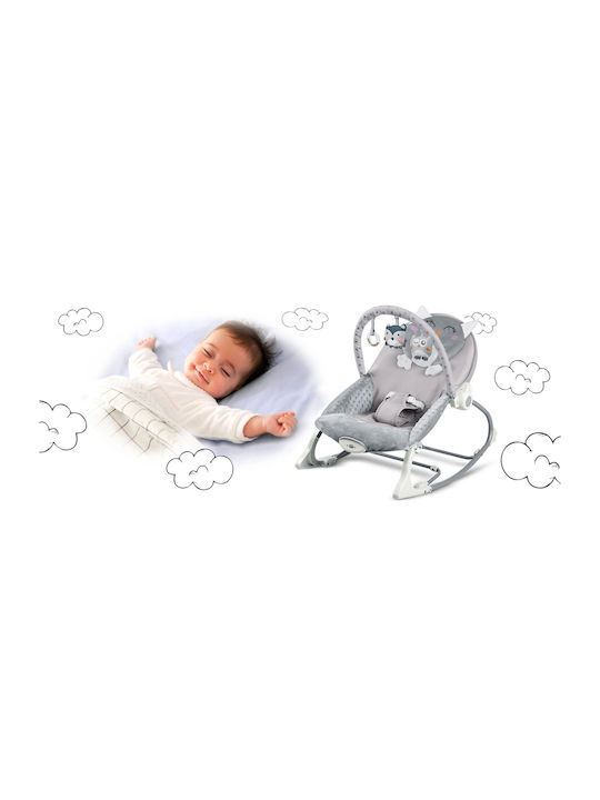 Electric Relax pentru Bebeluși Sleepy Owl cu Vibrații Gri pentru Copil până la 18kg