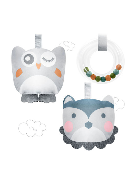 Electric Relax pentru Bebeluși Sleepy Owl cu Vibrații Gri pentru Copil până la 18kg