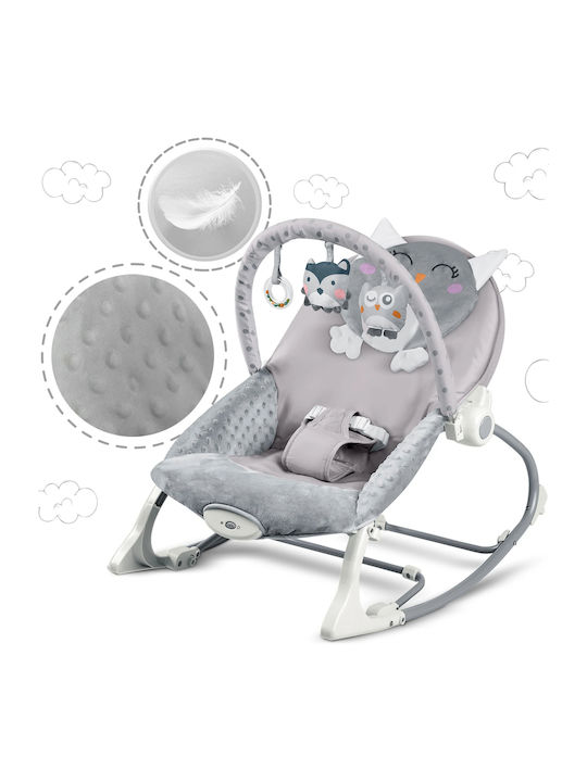 Electric Relax pentru Bebeluși Sleepy Owl cu Vibrații Gri pentru Copil până la 18kg