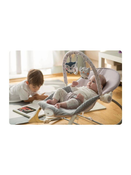 Electric Relax pentru Bebeluși Sleepy Owl cu Vibrații Gri pentru Copil până la 18kg