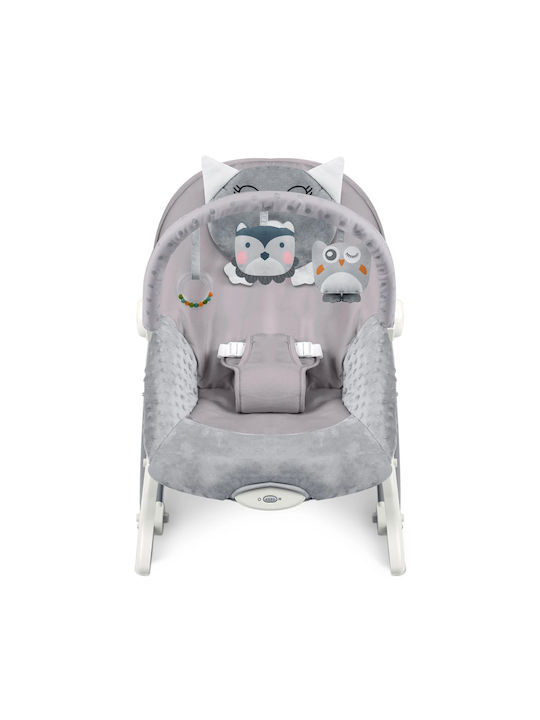 Electric Relax pentru Bebeluși Sleepy Owl cu Vibrații Gri pentru Copil până la 18kg