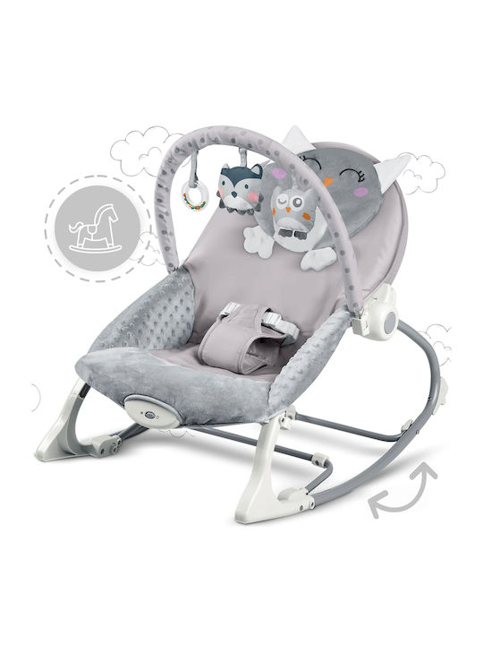 Electric Relax pentru Bebeluși Sleepy Owl cu Vibrații Gri pentru Copil până la 18kg