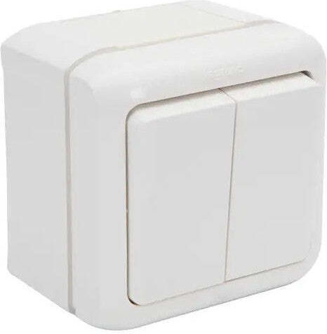 Legrand Forix 7823 Waterproof Wall-mounted Double Switch with White Frame