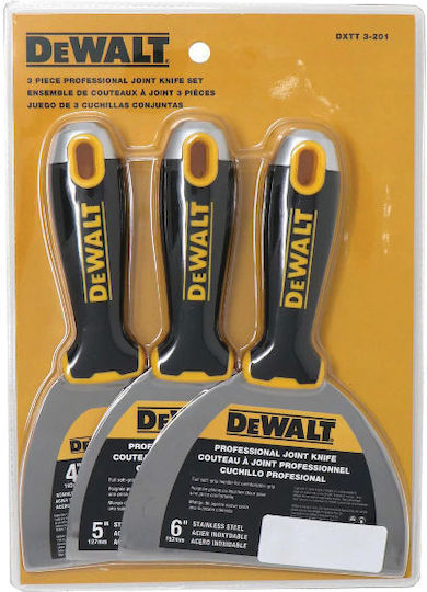 DEWALT Σπάτουλα Inox με Πλαστική Λαβή Σετ 3τμχ 3-201