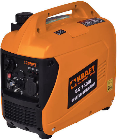 Kraft 1400i Silent Suitcase Type Gasoline Four-Stroke Inverter Generator with Manual Starter and Power (Max) 1.38kVA