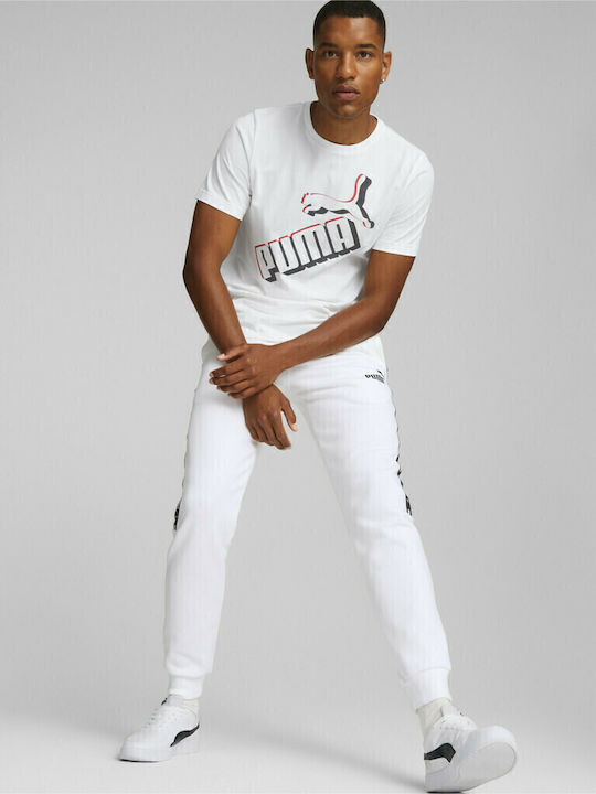 Ess+ Tape Sweatpants with Elastic White