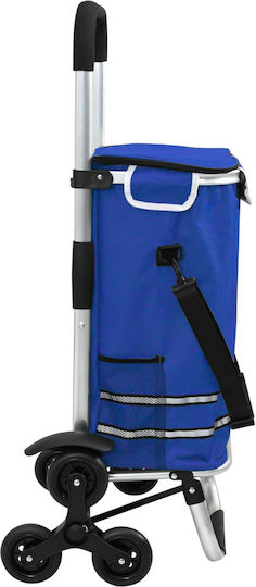 Stoff Einkaufswagen Blau 47x39x101cm