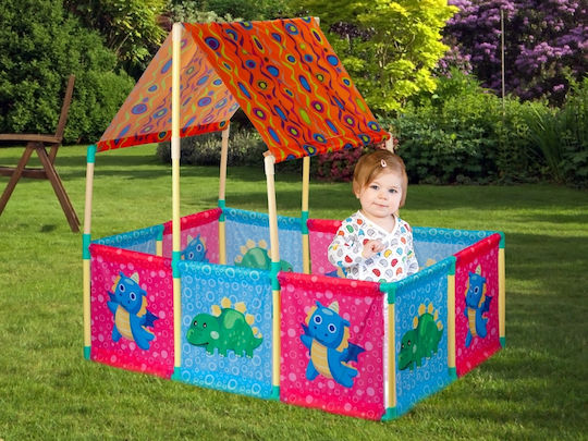 Căsuță De Joacă Pentru Copii Multifuncțională Baby Paradise Cu Gard Multicoloră 113x115x77cm