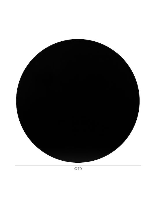HomeMarkt Round Table Surface HPL Black 70x70x1.2cm HM5842.21