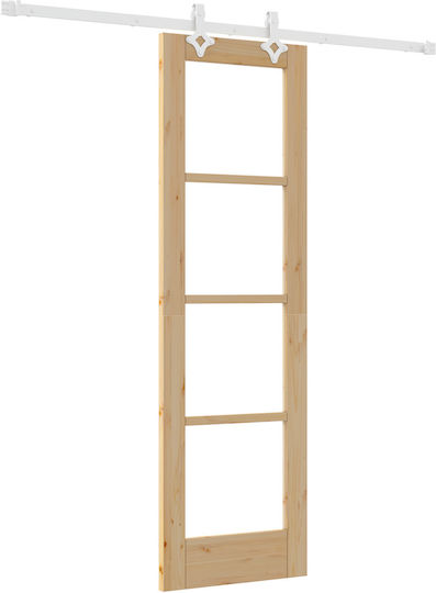 Vidaxl Schiebetür Set Zubehör 61x198,5 cm Massivholz Kiefer