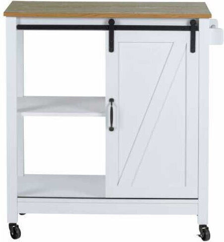 Wenko Wooden Kitchen Trolley 4 Tiers Green 80x40x88.5cm