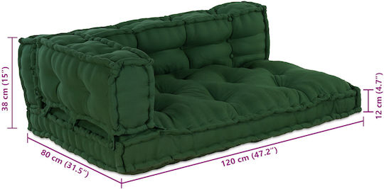 vidaXL Pernă De Canapea Pentru Scaune De Grădină Cu Spătar Verde 40x60cm