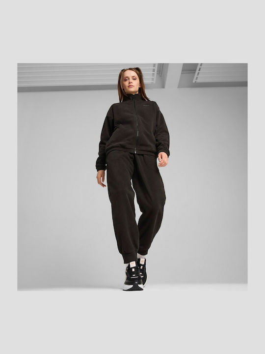 Elevated Women's Sweatshirt Jacket Black
