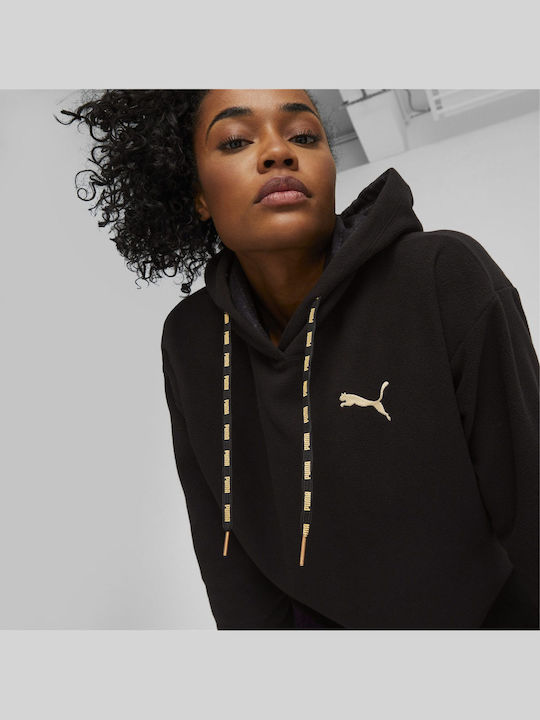 Logo Love Women's Sweatshirt Hooded Black