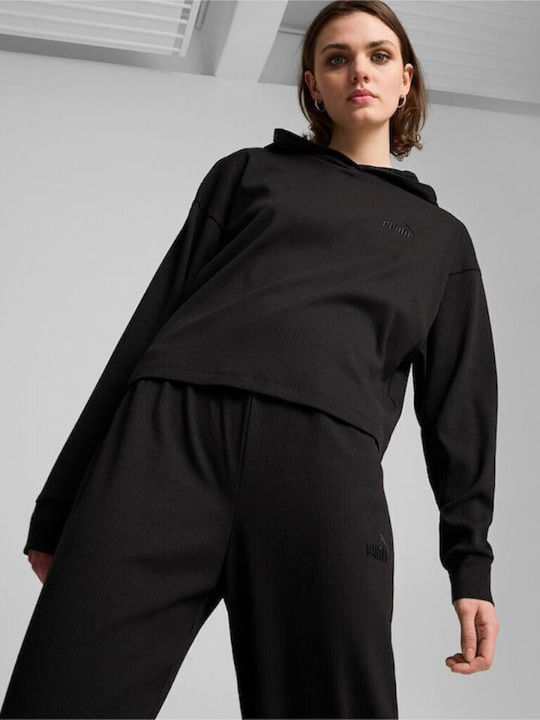 Elevated Damen Sweatshirt Kapuzen Black