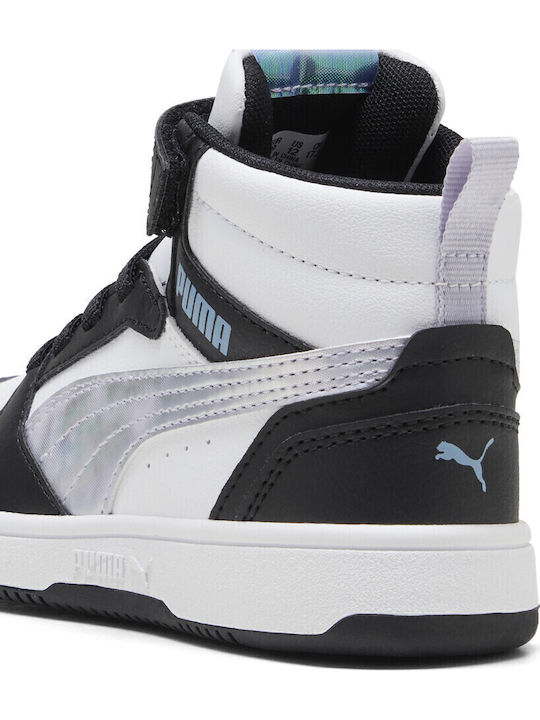 Rebound V6 Παιδικά Sneakers High με Σκρατς Λευκά