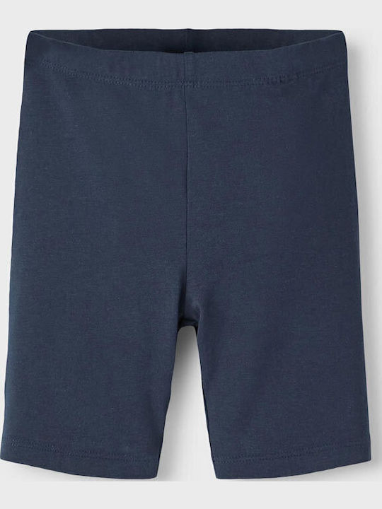 Kids Leggings Set Cycling Short Blue-Salmon