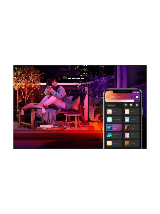 Philips Calla Φωτιστικό Κολωνάκι LED Εξωτερικού Χώρου 8W RGB IP65 Μαύρο