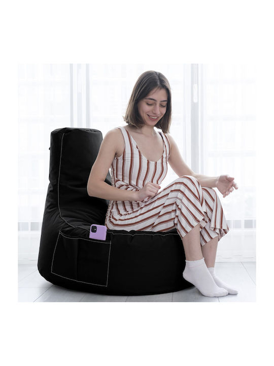 Bean Bag Chair Waterproof Eva Black 64x70x80cm