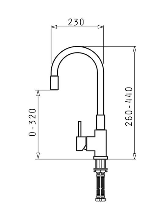 Kitchen Mixer Pyramis Flessi Black Edition