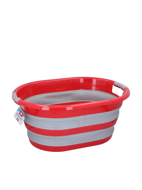 Plastic Collapsible Laundry Basket 27lt 44.8x8.2x27.8cm Red