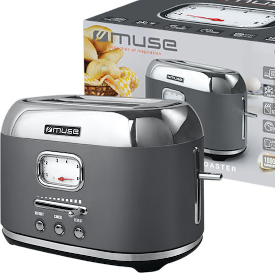 Muse Prăjitor de pâine 2 sloturi 1000W Gri