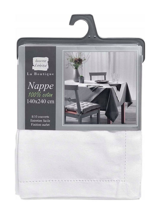 Tablecloth Cotton L-C Charline Blanc 140x240cm