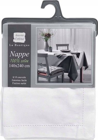 Τραπεζομάντηλο Βαμβακερό L-C Charline Blanc 140x240εκ.