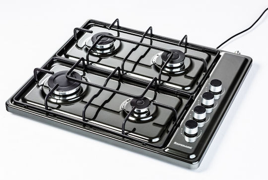 Ravanson Gas Cooktop Autonomous 54.5x58.5εκ. Silver