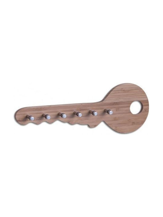 Zeller Wooden Wall Key Holder 35x4x12.5cm