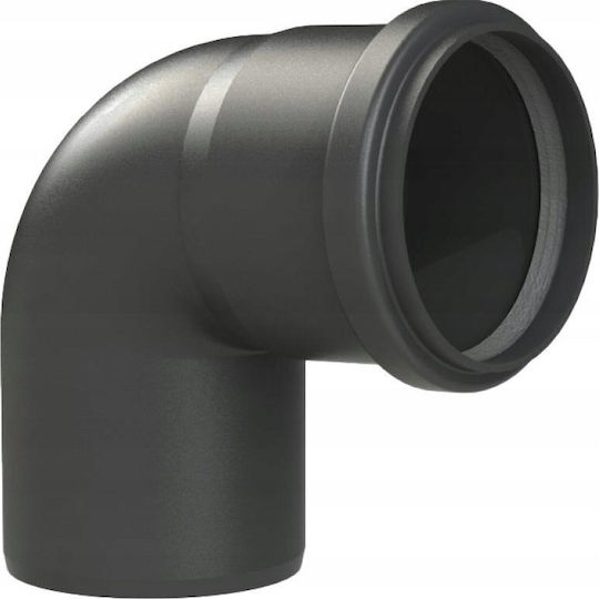Almeva Ecke Rauchrohrverbindung Kunststoff 60mm Schwarz