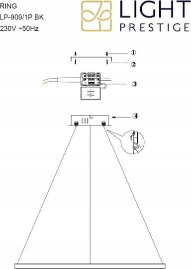 Light Prestige Pendant Light Black