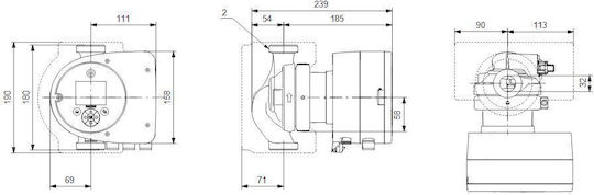Grundfos MAGNA3 32-100 32/10 магазин за риболовни механизми Циркулационна помпа За отопление / Климатизация 180мм