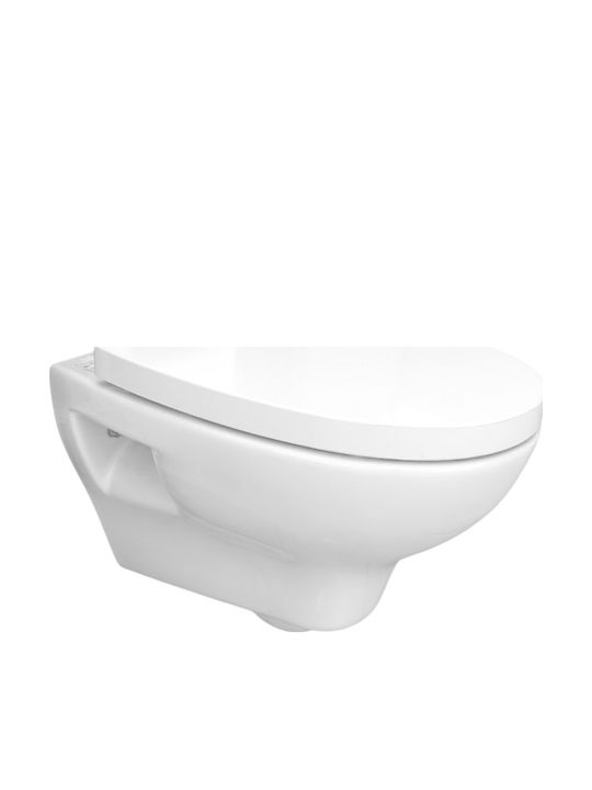 Sanitana Pop Toaletă montată pe perete cu Capac Închidere lentă Albă Sanitana Pop Toaletă montată pe perete cu Capac Închidere lentă Albă
