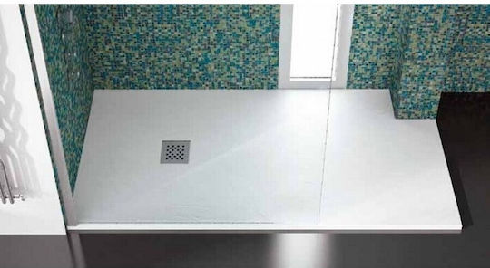 Karag Rectangular Artificial Stone Shower Bianco Pietra 80x100x2.5cm