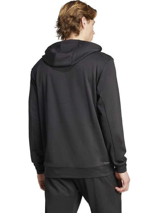 adidas Game&go Training Big Logo Φούτερ Μαύρο με Κουκούλα