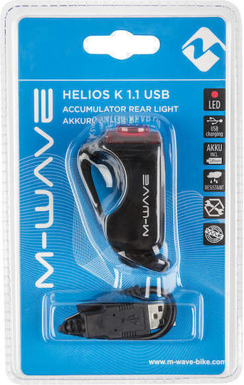 M-Wave Helios K 1.1 Επαναφορτιζόμενο Οπίσθιο Φως Ποδηλάτου