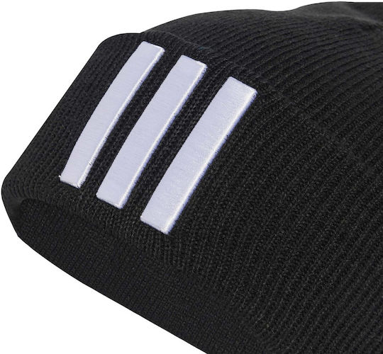 Beanie Unisex Σκούφος με Rib Πλέξη σε Μαύρο χρώμα