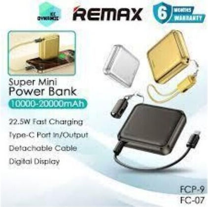 Remax FCP-9 Power Bank 10000mAh 22.5W with USB-C Port Power Delivery Gold
