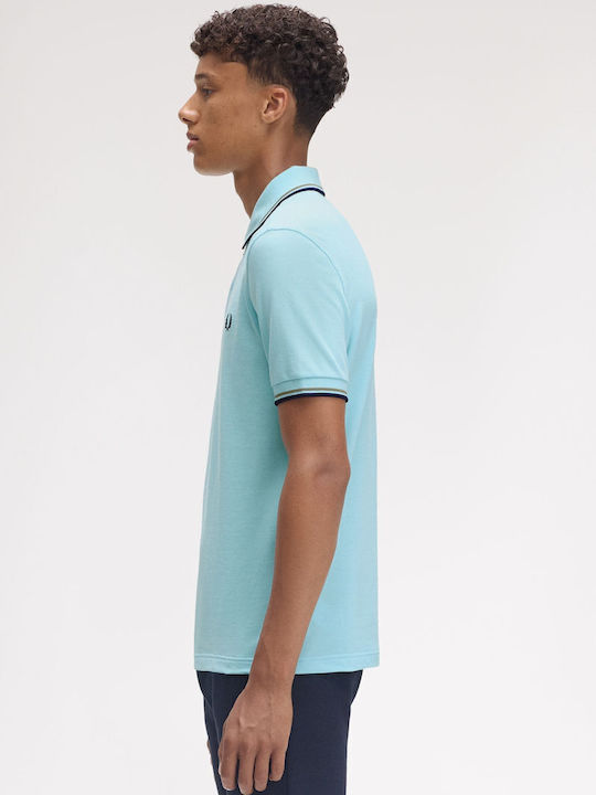 Polo Herrenbluse Kurzarm Hellblaue