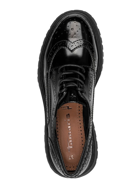 Women's Synthetic Leather Oxford Shoes Black