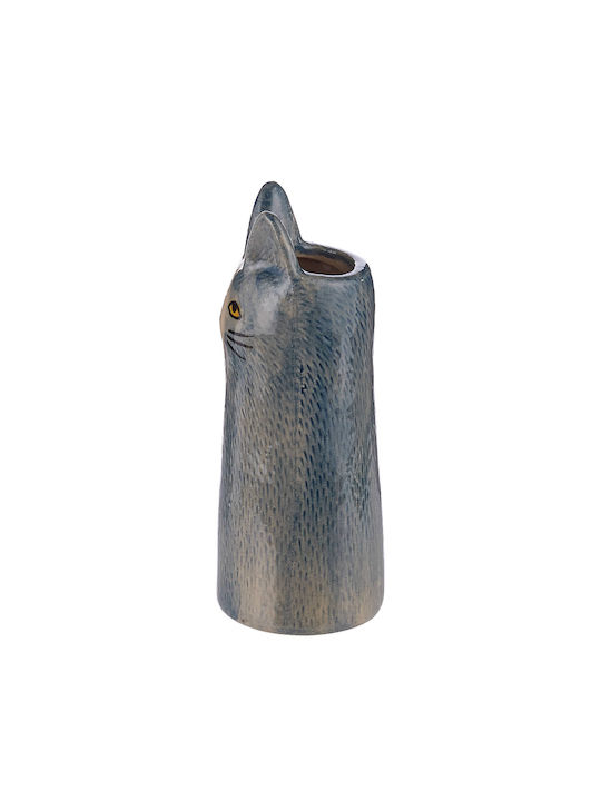 Mimi Vază Ceramică Pisică 15cm Gri Înălțime 15cm
