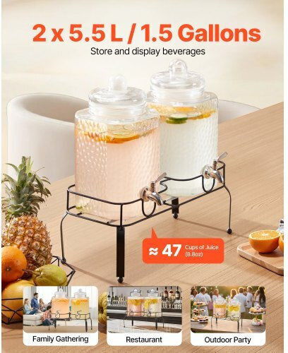 Vevor Διπλός Διανεμητής 2x5.5lt Π37 x Β17 x Υ50 εκ. 2τμχ