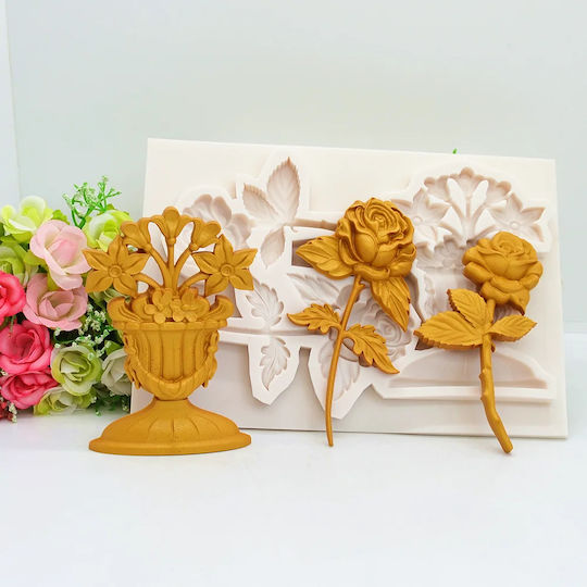 Silicone Mold Flowers Flowerpot 19.5x13x1.3cm